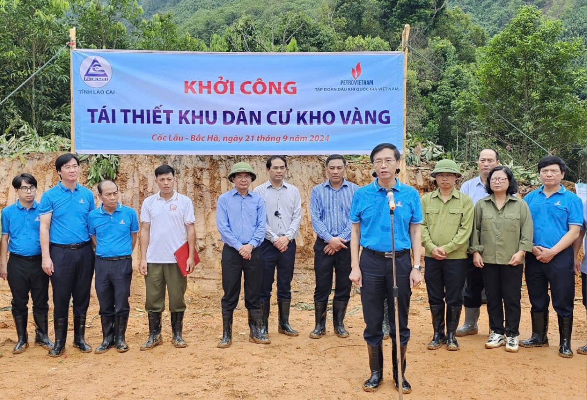 Petrovietnam khởi công, quyết tâm tái thiết khu dân cư thôn Kho Vàng Petrovietnam khởi công, quyết tâm tái thiết khu dân cư thôn Kho Vàng