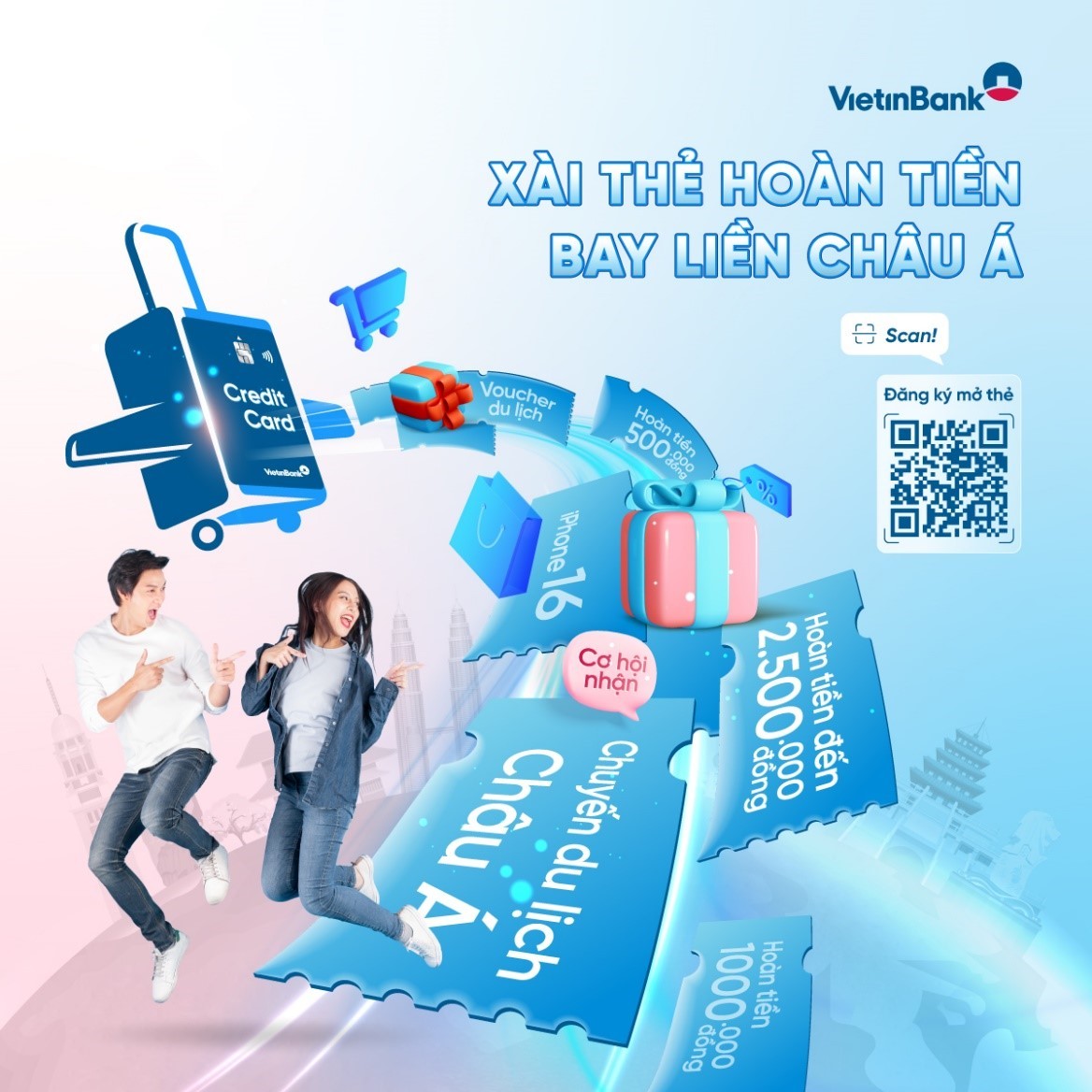 Hoàn tiền lên đến 2.500.000 VND dành cho chủ thẻ Tín dụng quốc tế VietinBank Hoàn tiền lên đến 2.500.000 VND dành cho chủ thẻ Tín dụng quốc tế VietinBank