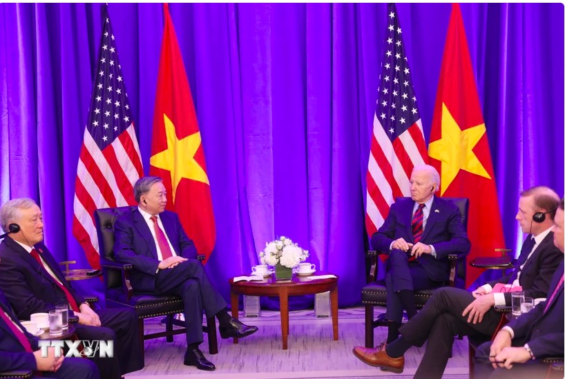 Tổng Bí thư, Chủ tịch nước Tô Lâm gặp Tổng thống Hoa Kỳ Joe Biden. (Ảnh: Lâm Khánh/TTXVN) Tổng Bí thư, Chủ tịch nước Tô Lâm gặp Tổng thống Hoa Kỳ Joe Biden. (Ảnh: Lâm Khánh/TTXVN)