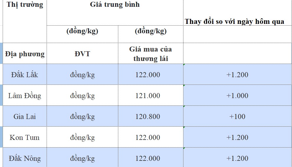Giá cà phê hôm nay 27/9/2024: Giá cà phê hôm nay 27/9/2024: