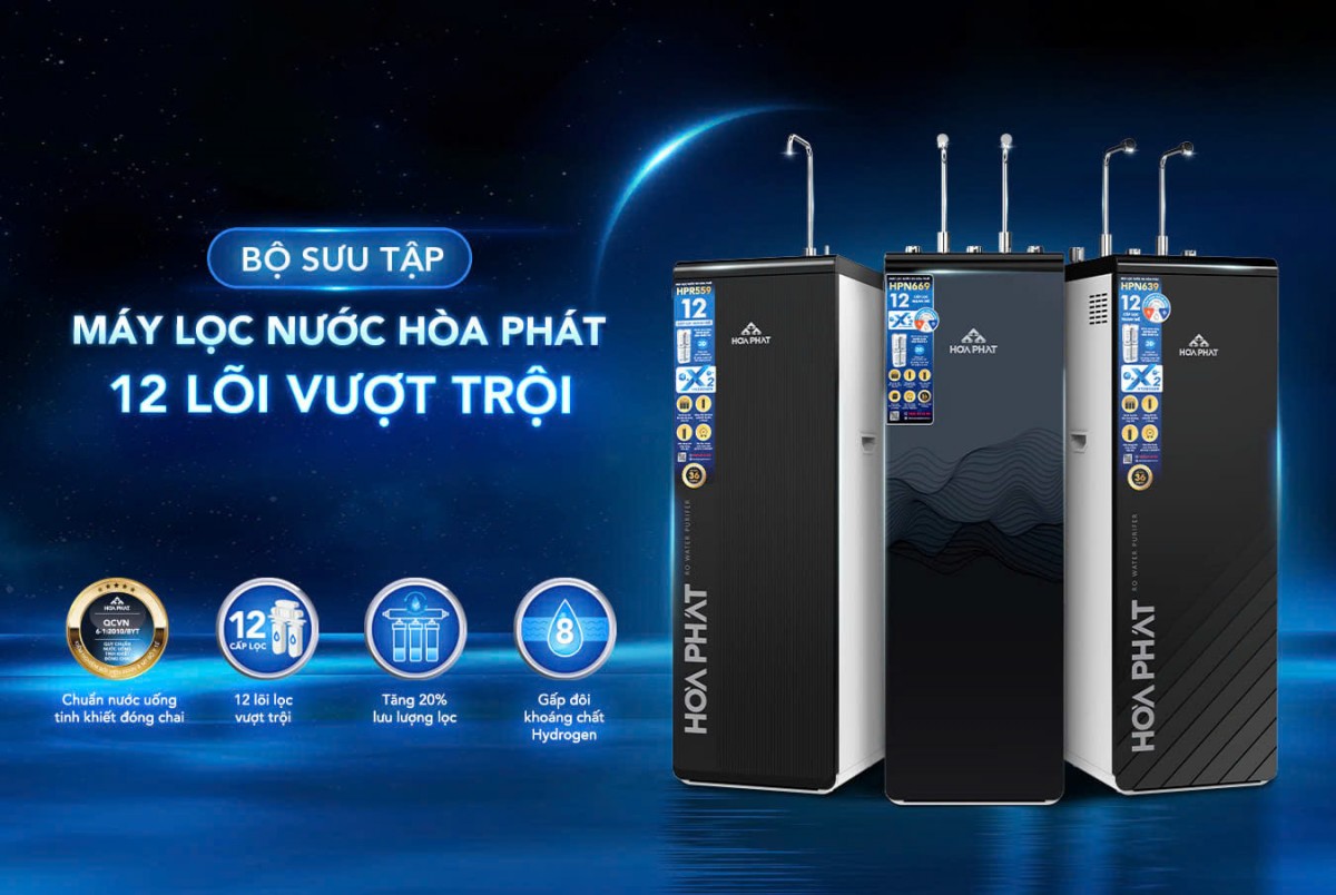 Hòa Phát ra mắt bộ sưu tập máy lọc nước 12 lõi vượt trội Hòa Phát ra mắt bộ sưu tập máy lọc nước 12 lõi vượt trội