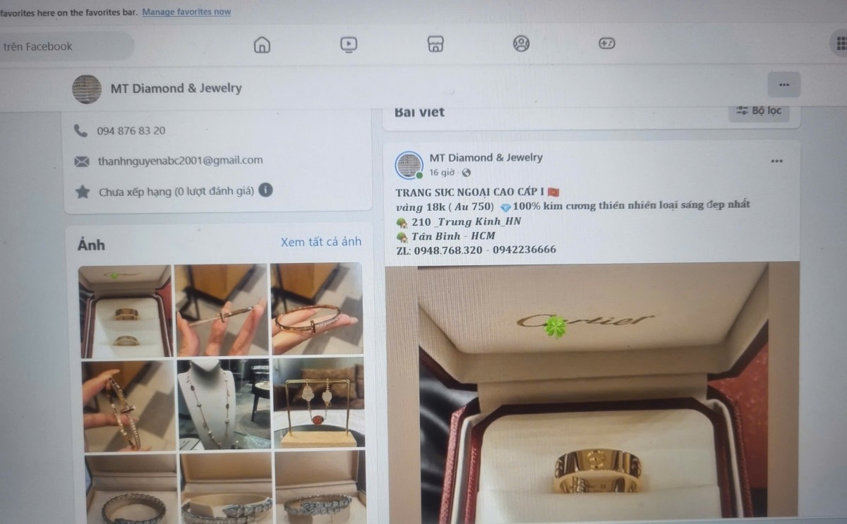 Hà Nội: Vàng bạc đá quý Như An Diamond bán hàng giả mạo thương hiệu Cartier, BVLGari Hà Nội: Vàng bạc đá quý Như An Diamond bán hàng giả mạo thương hiệu Cartier, BVLGari