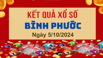 XSBP 5/10, Kết quả xổ số Bình Phước hôm nay 5/10/2024, KQXSBP thứ Bảy ngày 5 tháng 10