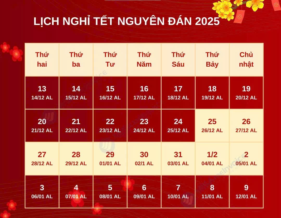 Thống nhất phương án nghỉ Tết Nguyên đán 2025 Thống nhất phương án nghỉ Tết Nguyên đán 2025
