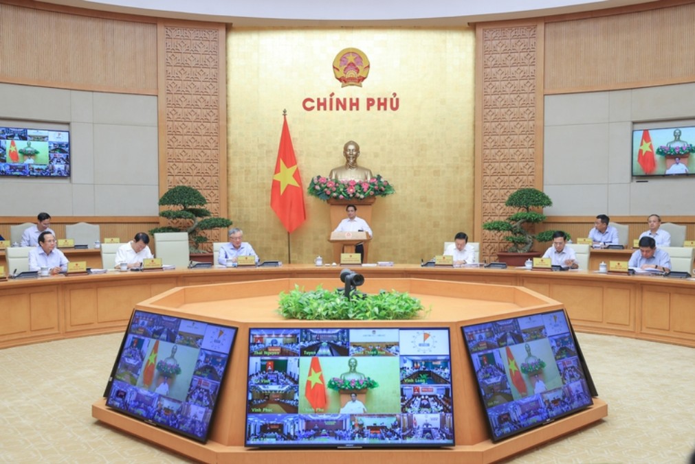 Cuộc họp được kết nối trực tuyến với 63 địa phương. (Ảnh: VGP/Nhật Bắc)