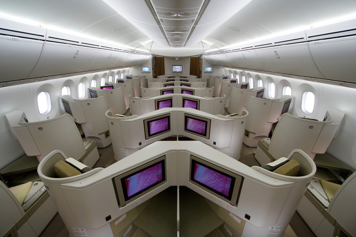 Khoang thương gia máy bay thân rộng của Vietnam Airlines. Khoang thương gia máy bay thân rộng của Vietnam Airlines.
