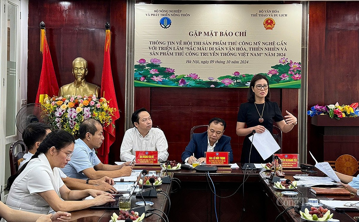 Họp báo Hội thi sản phẩm thủ công mỹ nghệ Việt Nam năm 2024 Họp báo Hội thi sản phẩm thủ công mỹ nghệ Việt Nam năm 2024