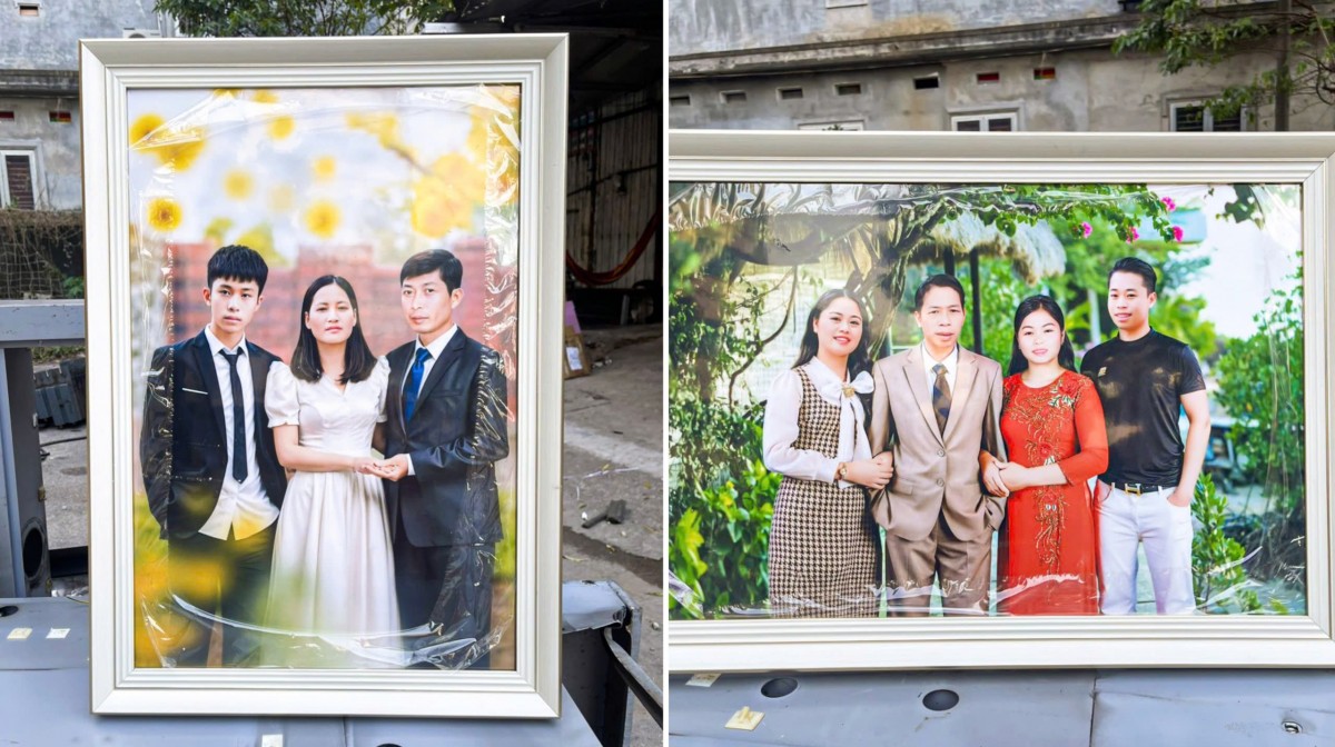 Những bức ảnh phục dựng được gửi tới người dân làng Nủ. Ảnh: Phùng Quang Trung Những bức ảnh phục dựng được gửi tới người dân làng Nủ. Ảnh: Phùng Quang Trung