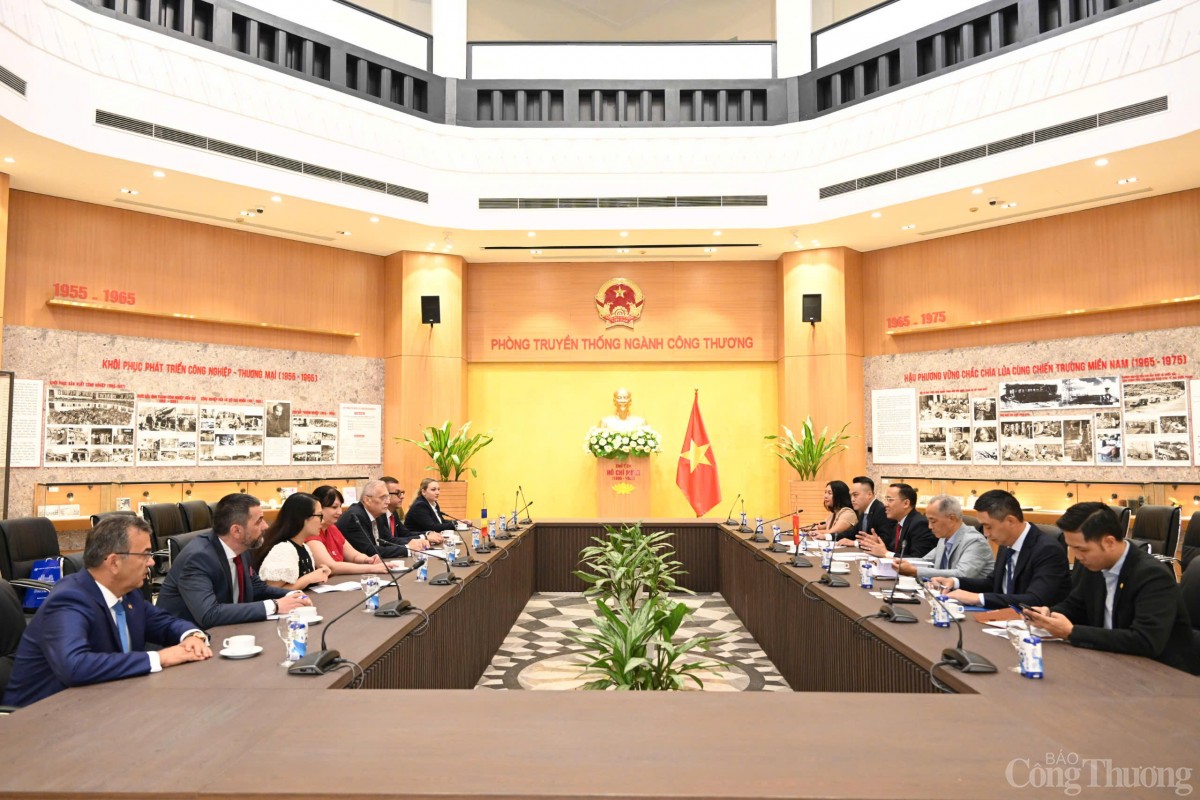 Thứ trưởng Nguyễn Hoàng Long tiếp Chủ tịch Phòng Thương mại và Công nghiệp tỉnh Prahova, Rumani