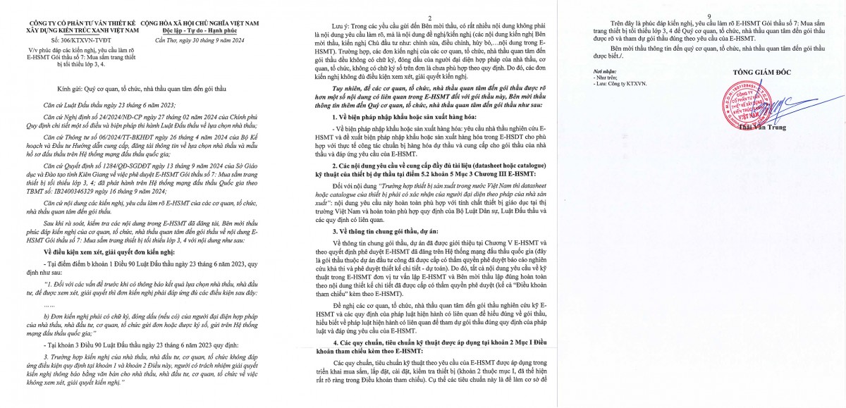 Nhà thầu cho rằng, những nội dung làm rõ của của bên mời thầu chưa thỏa đáng. Ảnh chụp màn hình Nhà thầu cho rằng, những nội dung làm rõ của của bên mời thầu chưa thỏa đáng. Ảnh chụp màn hình