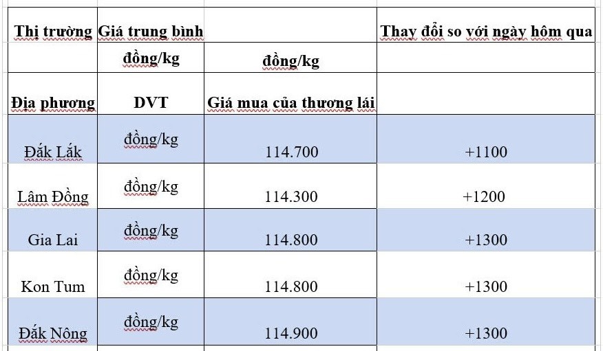 Giá cà phê hôm nay 16/10/2024: Giá cà phê hôm nay 16/10/2024: