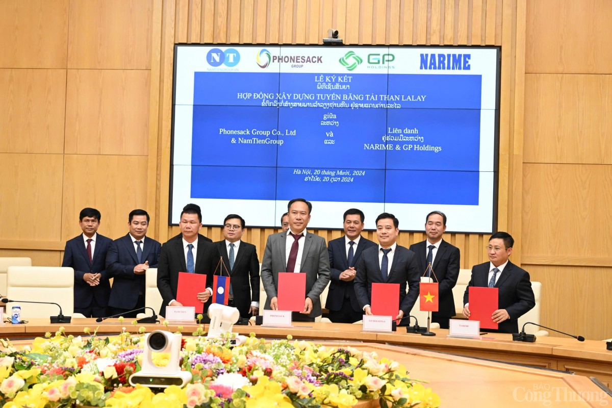 Việt Nam - Lào ký kết Hợp đồng xây dựng tuyến băng tải vận chuyển than xuyên biên giới Việt Nam - Lào ký kết Hợp đồng xây dựng tuyến băng tải vận chuyển than xuyên biên giới