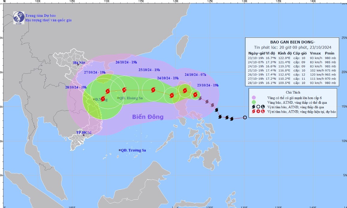 Tin mới nhất cơn bão Trà Mi ngày 24/10/2024...
