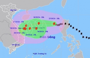 Tin mới nhất bão số 6 trên Biển Đông 25/10: Bão số 6 sẽ di chuyển theo hướng Đông và suy yếu