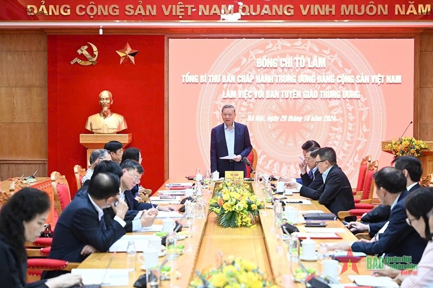 Tổng Bí thư Tô Lâm làm việc với Ban Tuyên giáo Trung ương Tổng Bí thư Tô Lâm làm việc với Ban Tuyên giáo Trung ương