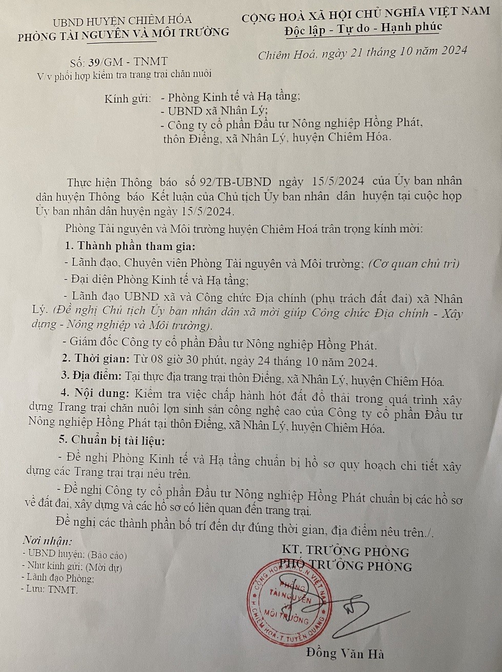 Tuyên Quang: Kiên quyết xử lý doanh nghiệp xây dựng trang trại chăn nuôi lợn đổ đất thải chưa xin phép Tuyên Quang: Kiên quyết xử lý doanh nghiệp xây dựng trang trại chăn nuôi lợn đổ đất thải chưa xin phép