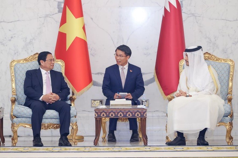 Thủ tướng Qatar Sheikh Mohamed bin Abdurahman Al Thani hoan nghênh và khẳng định chuyến thăm chính thức Qatar của Thủ tướng Phạm Minh Chính là dấu mốc quan trọng Thủ tướng Qatar Sheikh Mohamed bin Abdurahman Al Thani hoan nghênh và khẳng định chuyến thăm chính thức Qatar của Thủ tướng Phạm Minh Chính là dấu mốc quan trọng