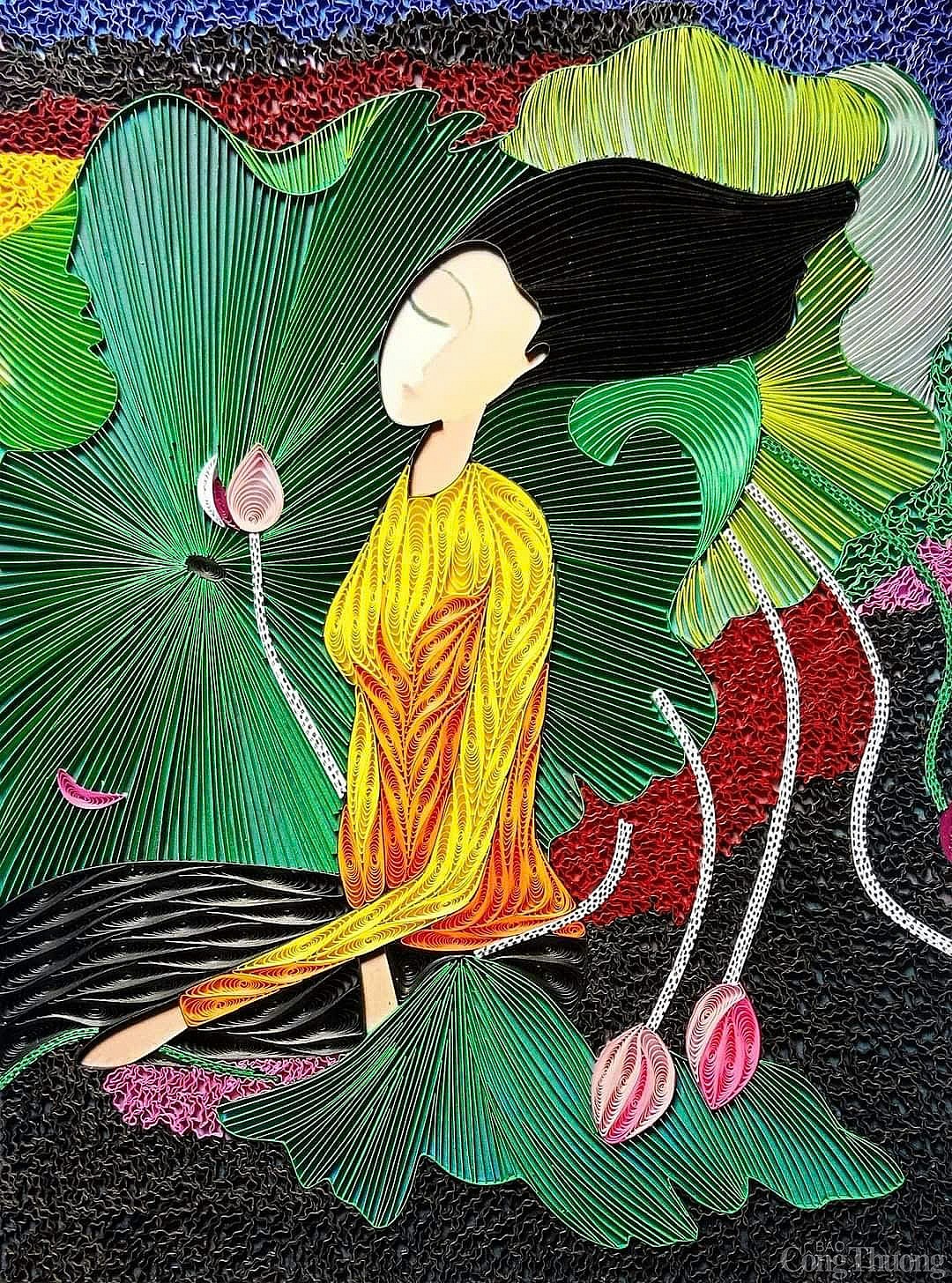 Cô gái ở Kon Tum vẽ sắc màu cuộc sống bằng tranh giấy xoắn