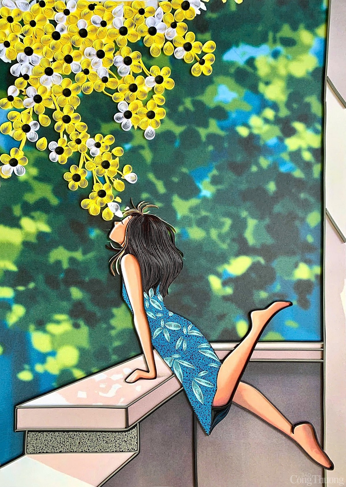 Cô gái ở Kon Tum vẽ sắc màu cuộc sống bằng tranh giấy xoắn