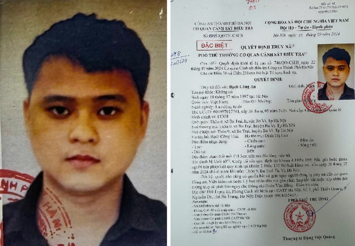 Công an Hà Nội truy nã đặc biết đối với Bạch Công an (Ảnh: Công an cung cấp). Công an Hà Nội truy nã đặc biết đối với Bạch Công an (Ảnh: Công an cung cấp).