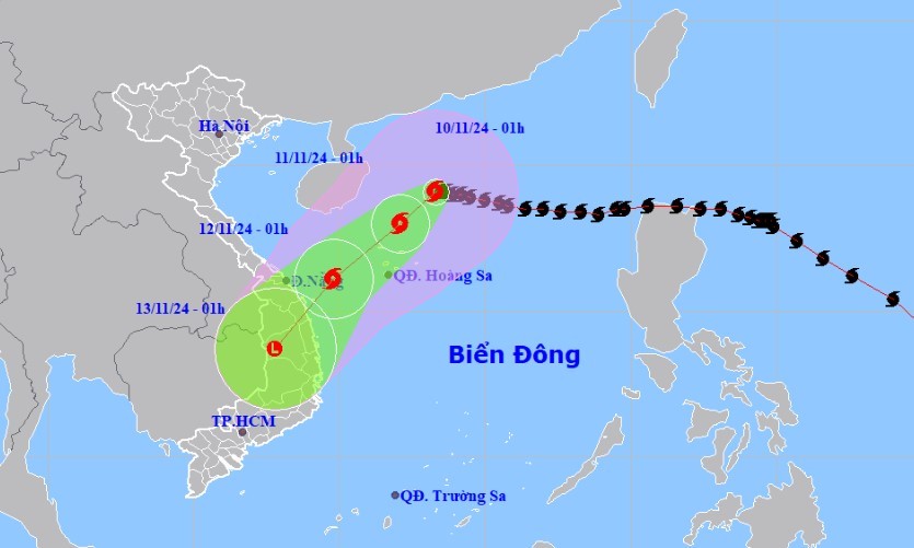 Dự báo thời tiết hôm nay ngày 10/11/2024: Bão số 7 giữ cường độ giật cấp 17, di chuyển chậm lại Dự báo thời tiết hôm nay ngày 10/11/2024: Bão số 7 giữ cường độ giật cấp 17, di chuyển chậm lại