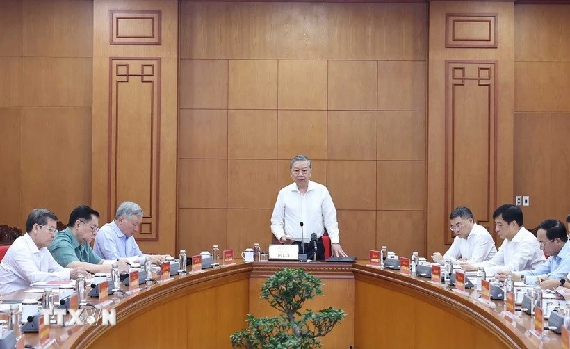 Tổng Bí thư Tô Lâm làm việc với Tiểu ban Văn kiện Đại hội XIV của Đảng