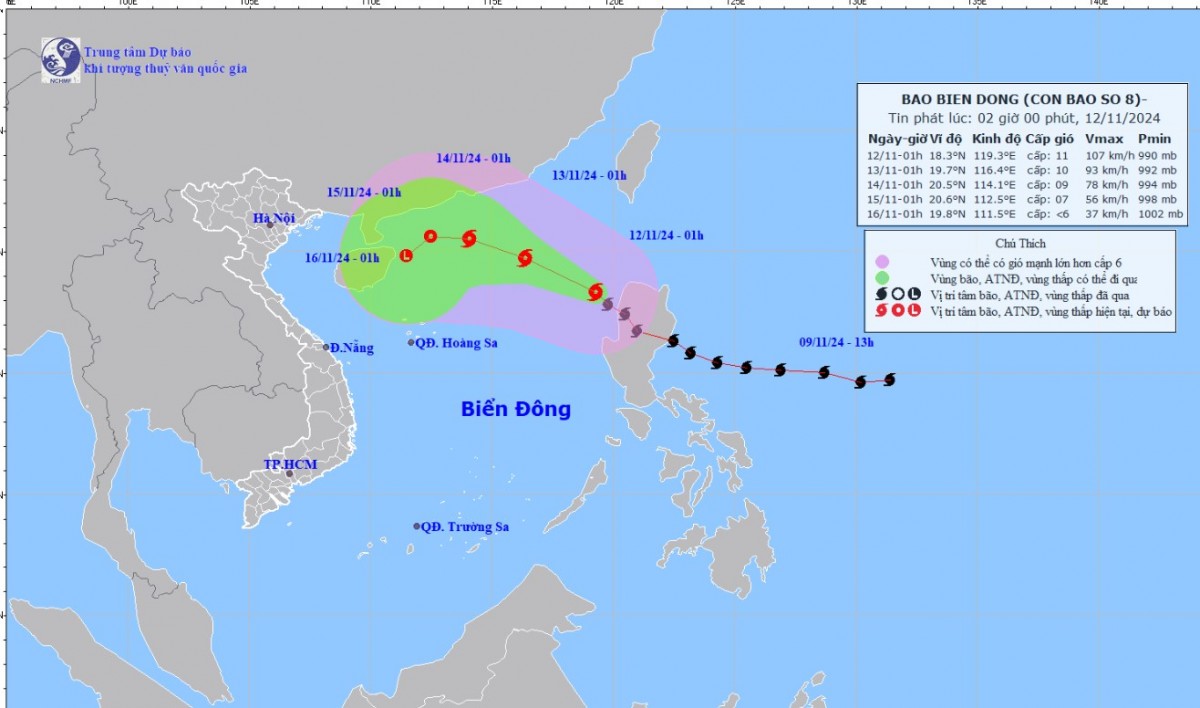 Tin bão mới nhất 12/11: Bão Toraji cơn bão số 8 trên Biển Đông suy yếu nhanh trong 2 ngày tới Tin bão mới nhất 12/11: Bão Toraji cơn bão số 8 trên Biển Đông suy yếu nhanh trong 2 ngày tới