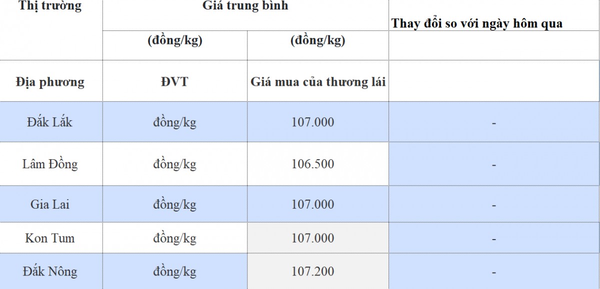 Giá cà phê hôm nay 12/11/2024: