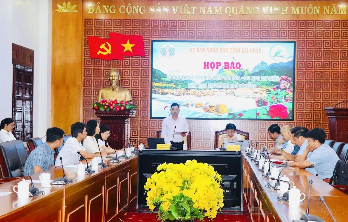 Họp báo thông tin Tuần Văn hóa - Du lịch Lai Châu năm 2024 tại TP. Đà Nẵng (Ảnh: Đinh Lan) Họp báo thông tin Tuần Văn hóa - Du lịch Lai Châu năm 2024 tại TP. Đà Nẵng (Ảnh: Đinh Lan)