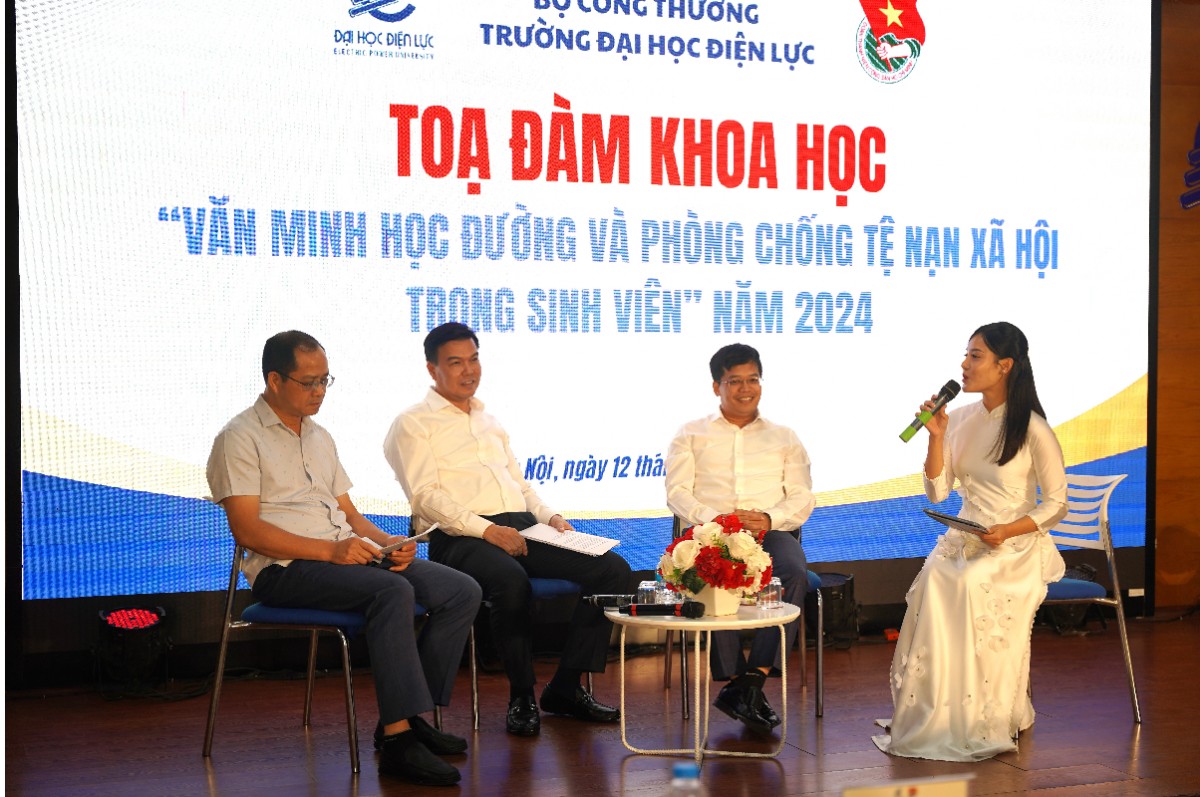 Đại học Điện lực tổ chức tọa đàm, hội thi về văn minh học đường và phòng chống tệ nạn xã hội Đại học Điện lực tổ chức tọa đàm, hội thi về văn minh học đường và phòng chống tệ nạn xã hội