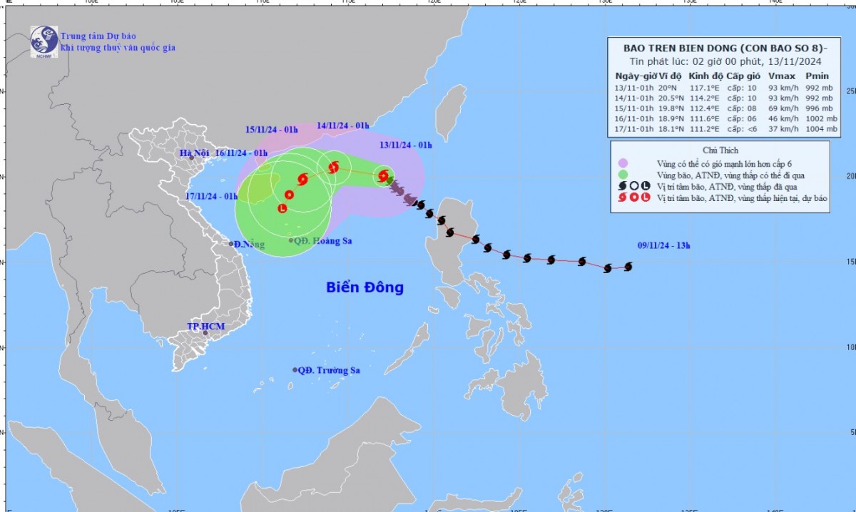 Tin mới nhất hôm nay 13/11: Bão số 8 giật cấp 12 gây mưa bão lớn, biển động rất mạnh Tin mới nhất hôm nay 13/11: Bão số 8 giật cấp 12 gây mưa bão lớn, biển động rất mạnh