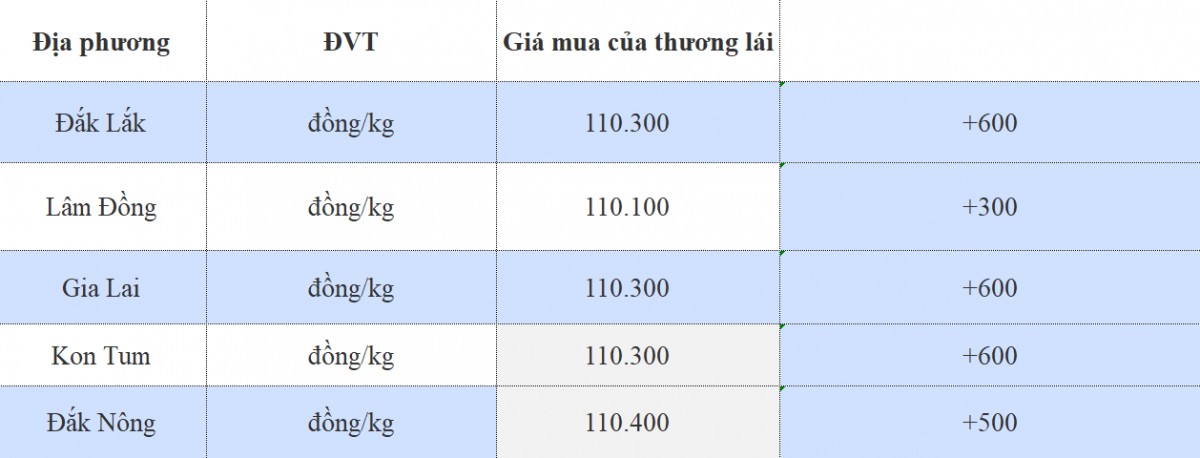 Giá cà phê hôm nay 14/11/2024: