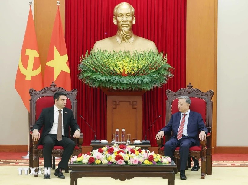 Tổng Bí thư Tô Lâm tiếp Chủ tịch Quốc hội Armenia Alen Simonyan
