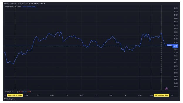 Giá bạc tuần qua (18/11 - 22/11/2024): Đi ngang với áp lực lớn của đồng Dollar Mỹ