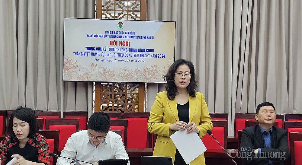 Bà Nuyễn Kiều Oanh - Phó Giám đốc phụ trách Sở Công Thương Hà Nội phát biểu tại Hội nghị Bà Nuyễn Kiều Oanh - Phó Giám đốc phụ trách Sở Công Thương Hà Nội phát biểu tại Hội nghị