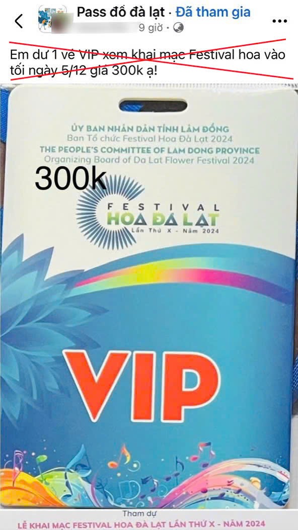 lừa bán vé Lễ khai mạc Festival hoa Đà Lạt lừa bán vé Lễ khai mạc Festival hoa Đà Lạt