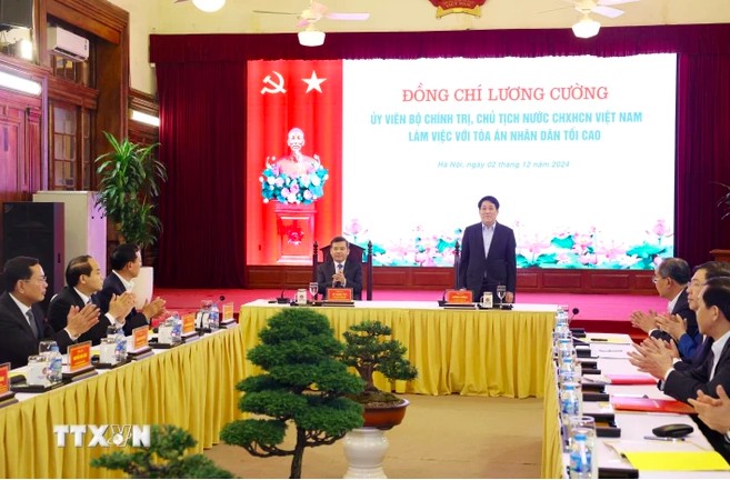 Chủ tịch nước: Tăng cường sự lãnh đạo của Đảng đối với hoạt động của Tòa án Chủ tịch nước: Tăng cường sự lãnh đạo của Đảng đối với hoạt động của Tòa án