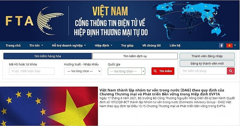 Cổng thông tin điện tử về hiệp định thương mại tự do Cổng thông tin điện tử về hiệp định thương mại tự do