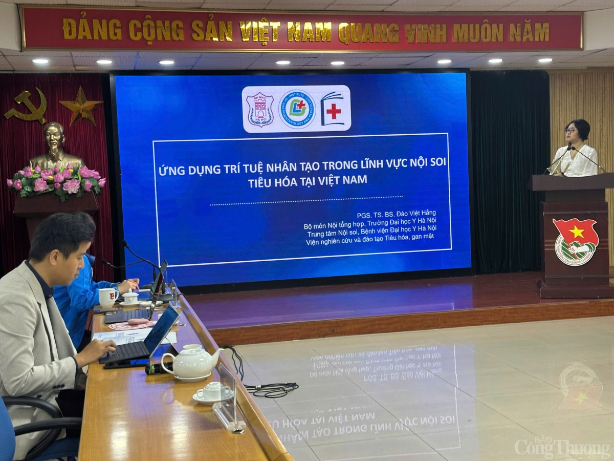 PGS.TS Đào Việt Hằng chia sẻ về ứng dụng AI trong nội soi tiêu hóa tại tọa đàm. Ảnh: Chí Tâm PGS.TS Đào Việt Hằng chia sẻ về ứng dụng AI trong nội soi tiêu hóa tại tọa đàm. Ảnh: Chí Tâm