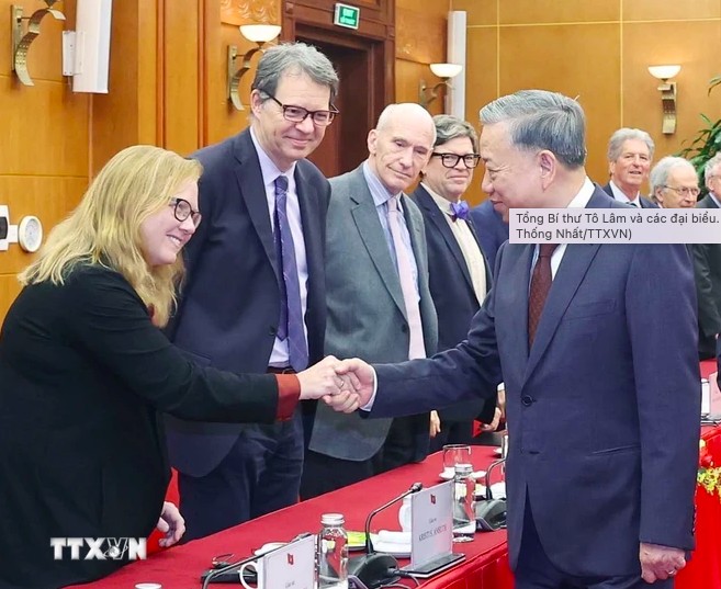 Tổng Bí thư Tô Lâm và các đại biểu. (Ảnh: Thống Nhất/TTXVN) Tổng Bí thư Tô Lâm và các đại biểu. (Ảnh: Thống Nhất/TTXVN)