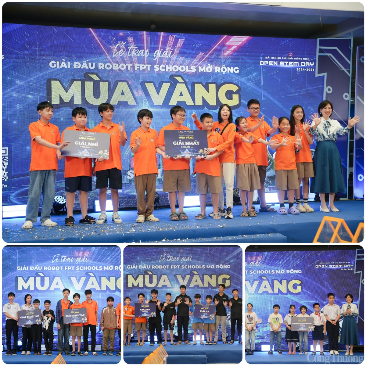 Tái hiện hoạt động thu hoạch, lưu trữ thóc lúa qua giải đấu robot 'Mùa vàng'