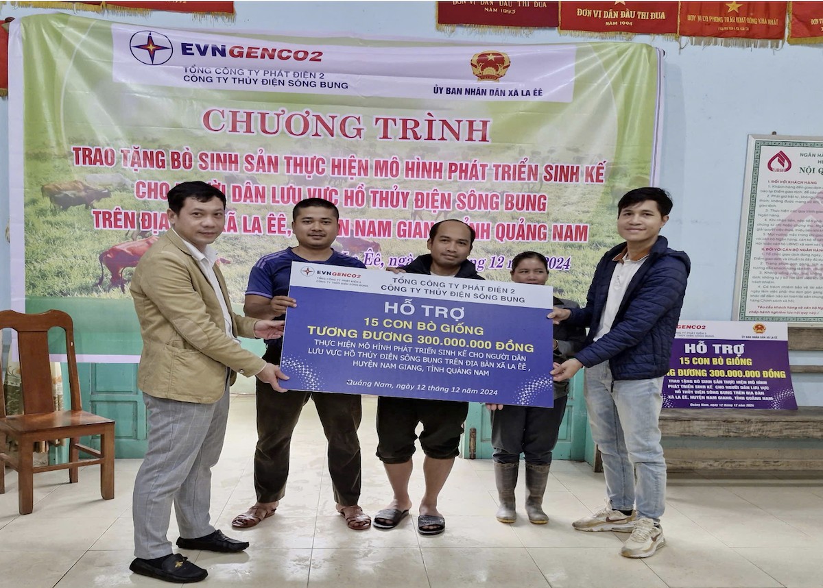 Công ty Thủy điện Sông Bung trao tặng 30 con bò giống cho hộ nghèo tại tỉnh Quảng Nam Công ty Thủy điện Sông Bung trao tặng 30 con bò giống cho hộ nghèo tại tỉnh Quảng Nam