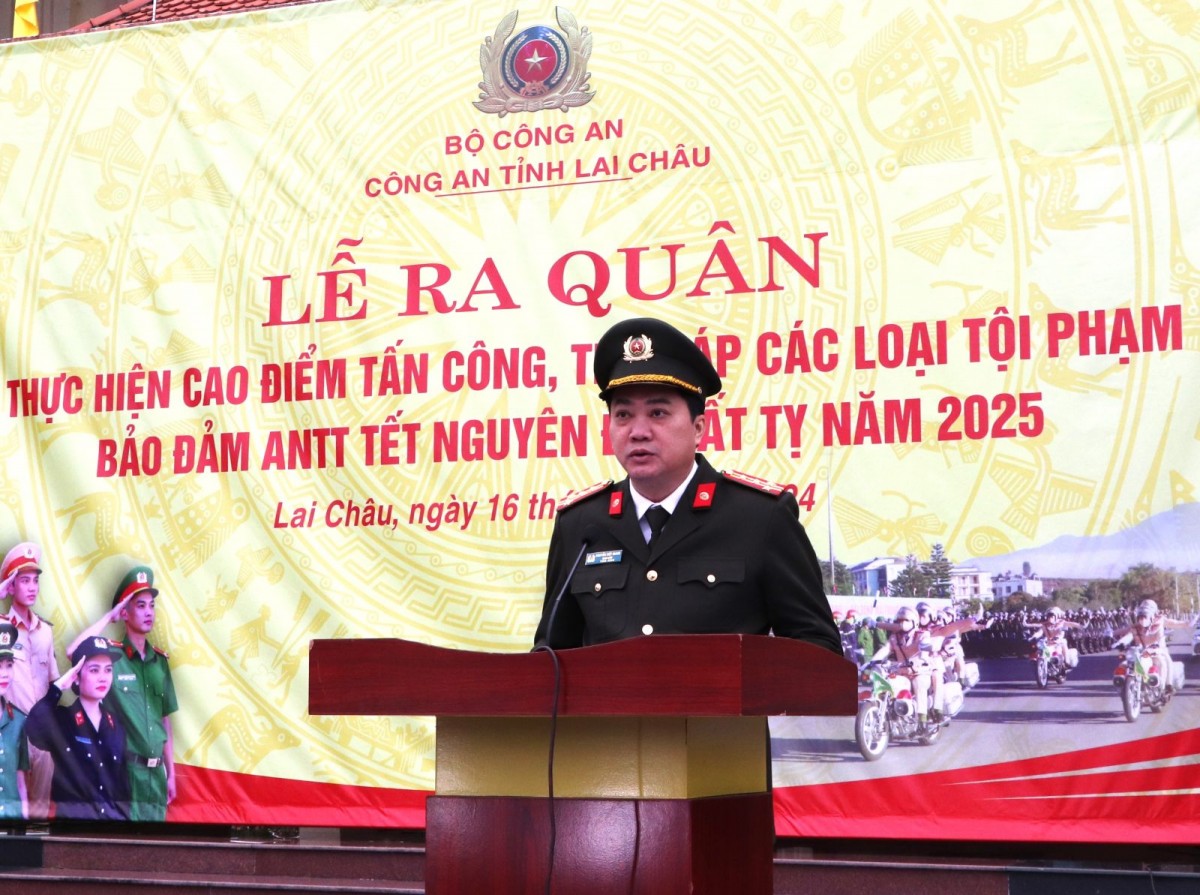 Lai Châu: Lễ ra quân đợt cao điểm trấn áp các loại tội phạm dịp Tết Nguyên đán Ất Tỵ 2025