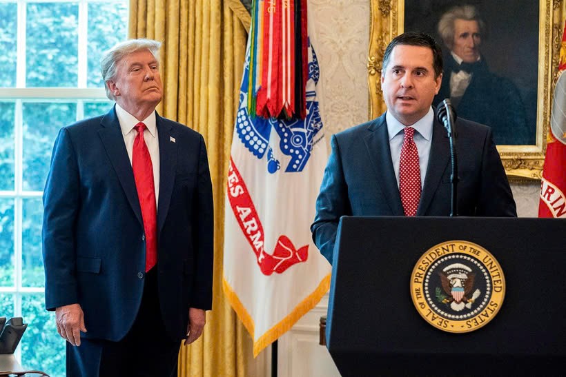 Tổng thống đắc cử Mỹ Donald Trump và cựu Chủ tịch Ủy ban Tình báo Hạ viện Mỹ Devin Nunes. Ảnh: New York Post