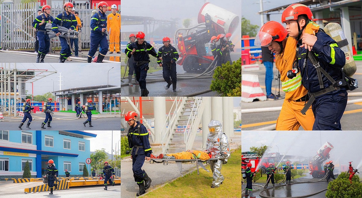 Lực lượng phối hợp tham gia diễn tập chữa cháy và CNCH tại Kho LPG Đình Vũ Lực lượng phối hợp tham gia diễn tập chữa cháy và CNCH tại Kho LPG Đình Vũ