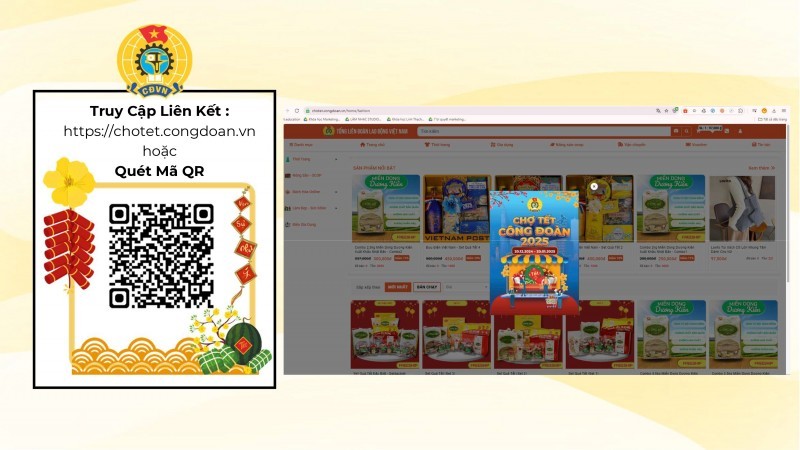 ách thức tham gia Chợ Tết Công đoàn năm 2025 trực tuyến và nhận Voucher