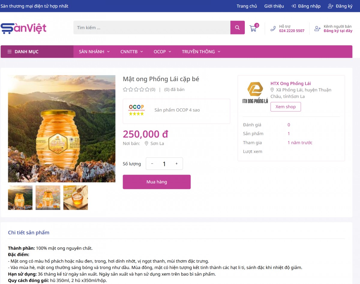 Sàn Việt đã giúp quảng bá hiệu quả sản phẩm mật ong Phổng Lái Sàn Việt đã giúp quảng bá hiệu quả sản phẩm mật ong Phổng Lái