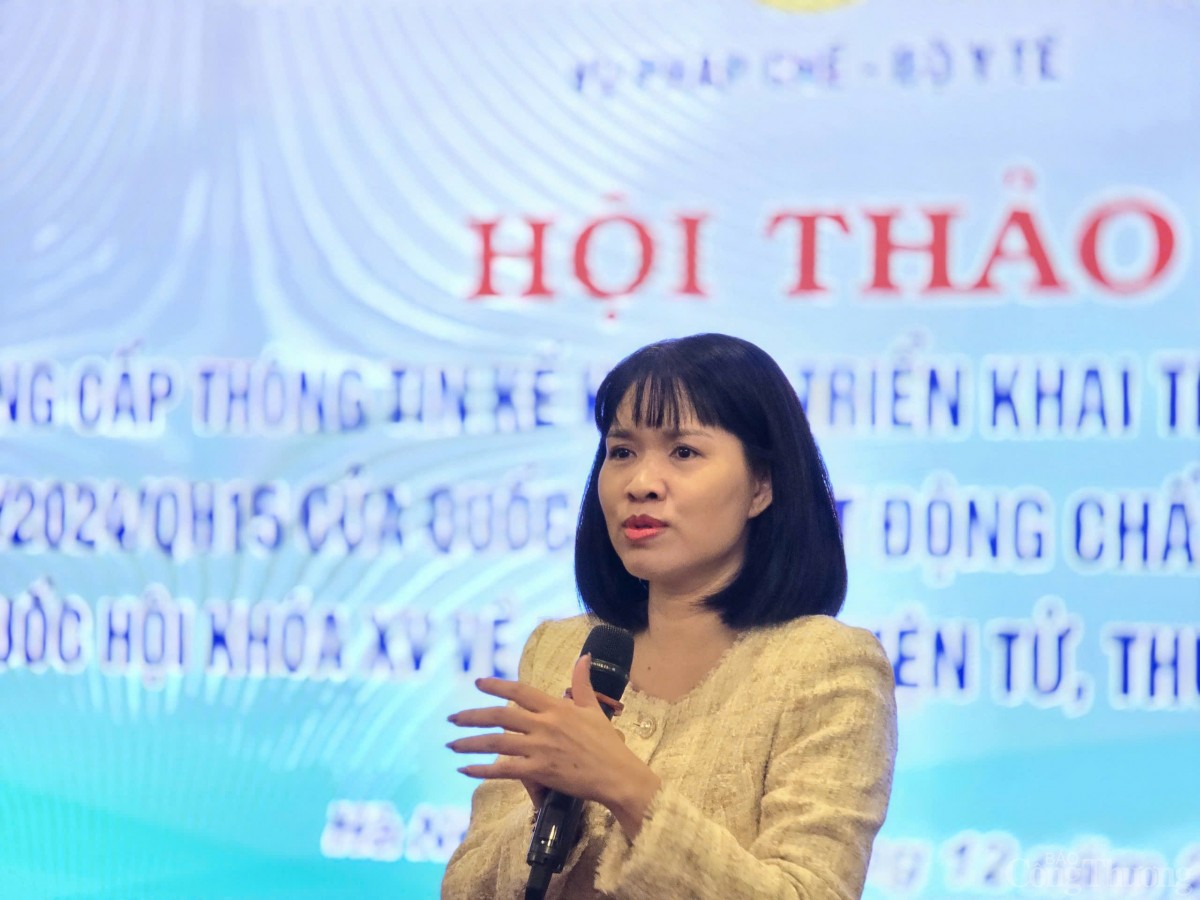 Bà Đinh Thị Thu Thủy - Phó Vụ trưởng Vụ Pháp chế, Bộ Y tế - Ảnh: Nguyên Thảo Bà Đinh Thị Thu Thủy - Phó Vụ trưởng Vụ Pháp chế, Bộ Y tế - Ảnh: Nguyên Thảo