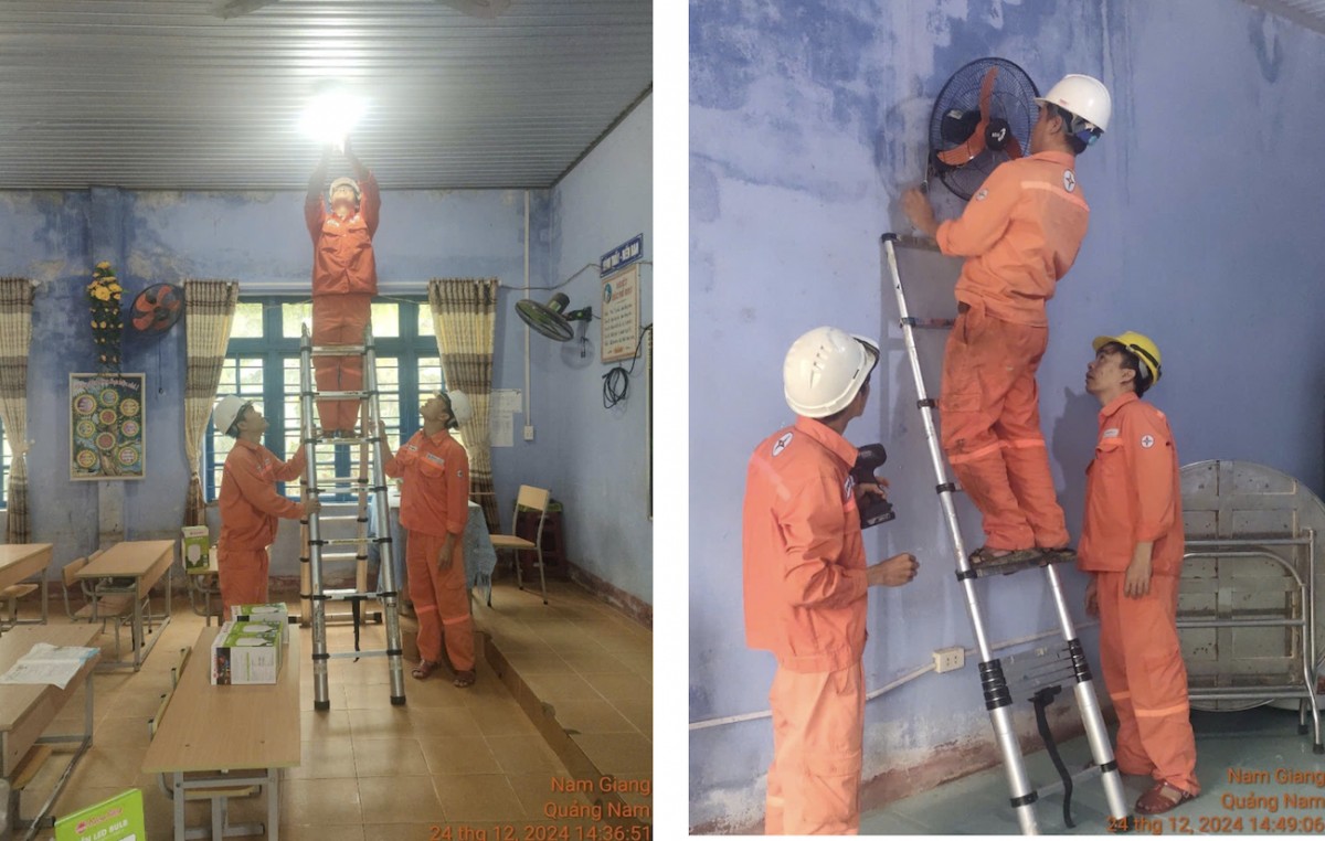 CBCNV Công ty thực hiện việc sửa chữa thay thế các thiết bị hư hỏng tại trường PTDTBT Tiểu học Zuôih CBCNV Công ty thực hiện việc sửa chữa thay thế các thiết bị hư hỏng tại trường PTDTBT Tiểu học Zuôih