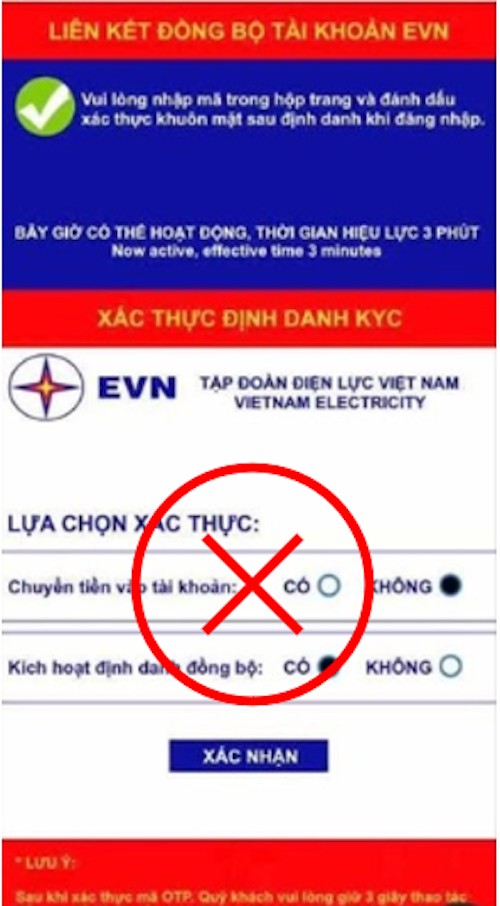 Giao diện của App lừa đảo sử dụng logo của EVN Giao diện của App lừa đảo sử dụng logo của EVN